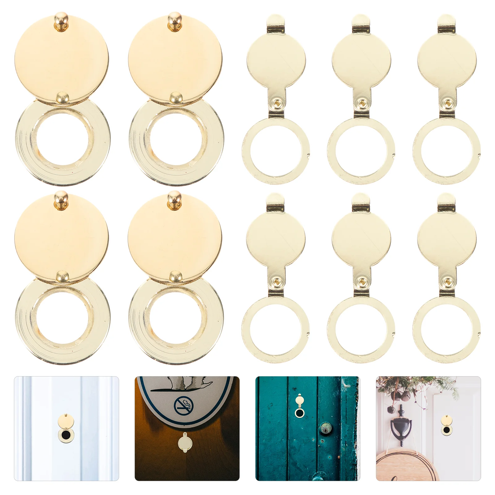 

10 Pcs Peephole Peephole Privacy Door Eye Viewer Plate Apartment Accessories Iron Covers