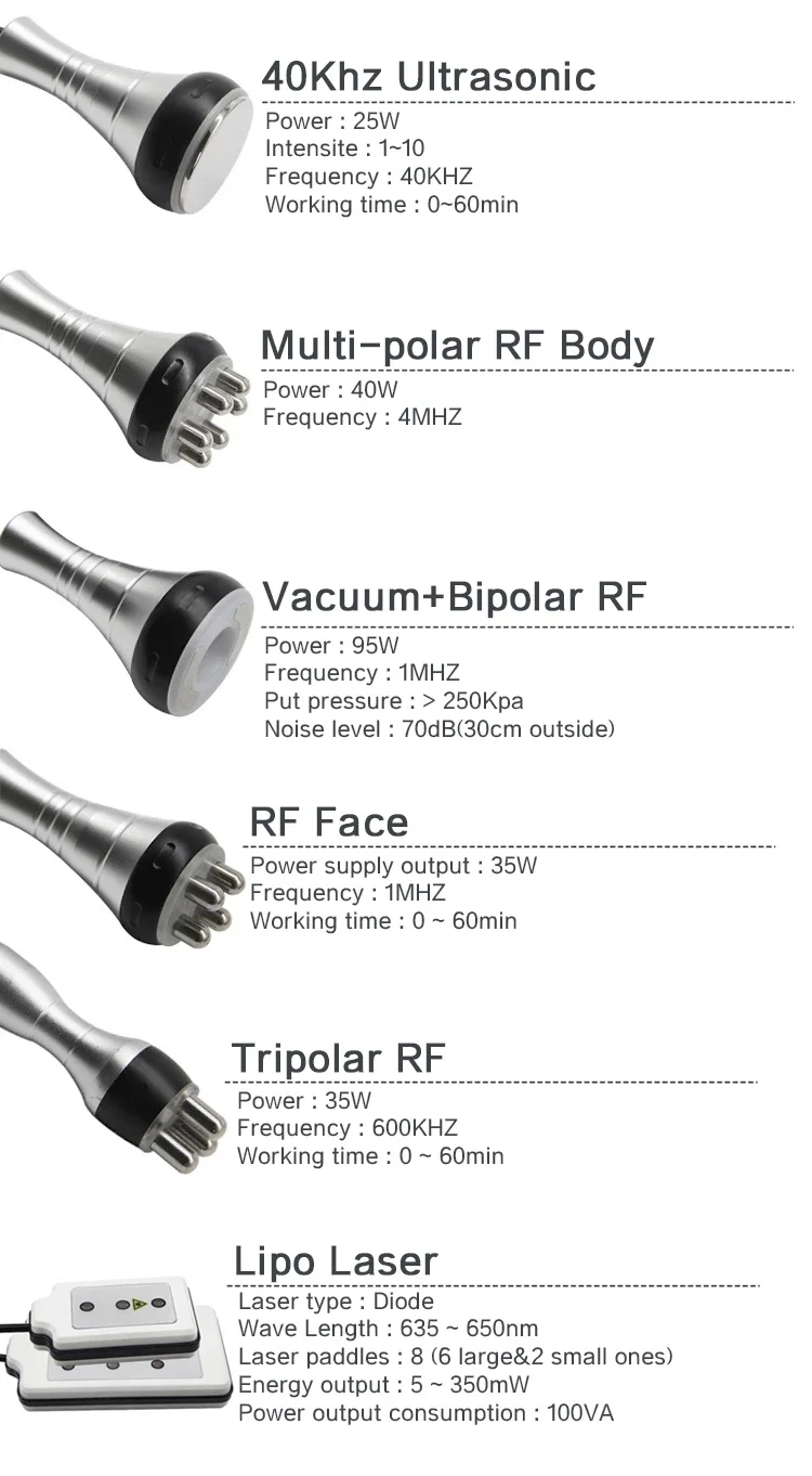 40K кавитационный ультразвуковой аппарат для похудения тела многополярное