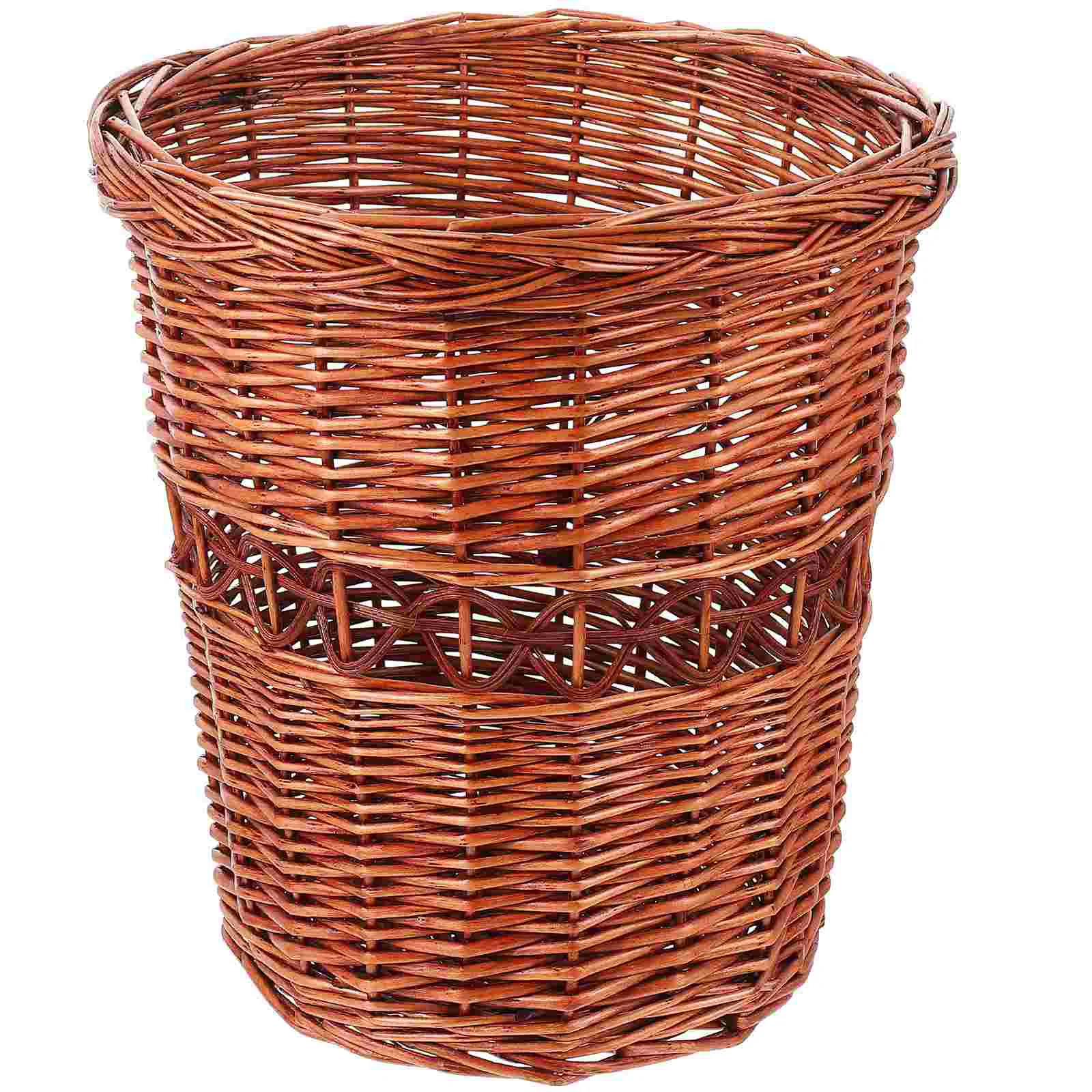 

Basket Trash Can Waste Woven Wicker Bin Garbage Storage Rattan Seagrass Container Kitchen Paper Basketsplanter Laundry Clothes