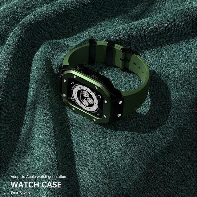 Metal Watch Case for Apple Watch 8 7 45mm Cover Protector for IWatch8 44mm Stainless Steel Modification Kit for Apple WatchStrap