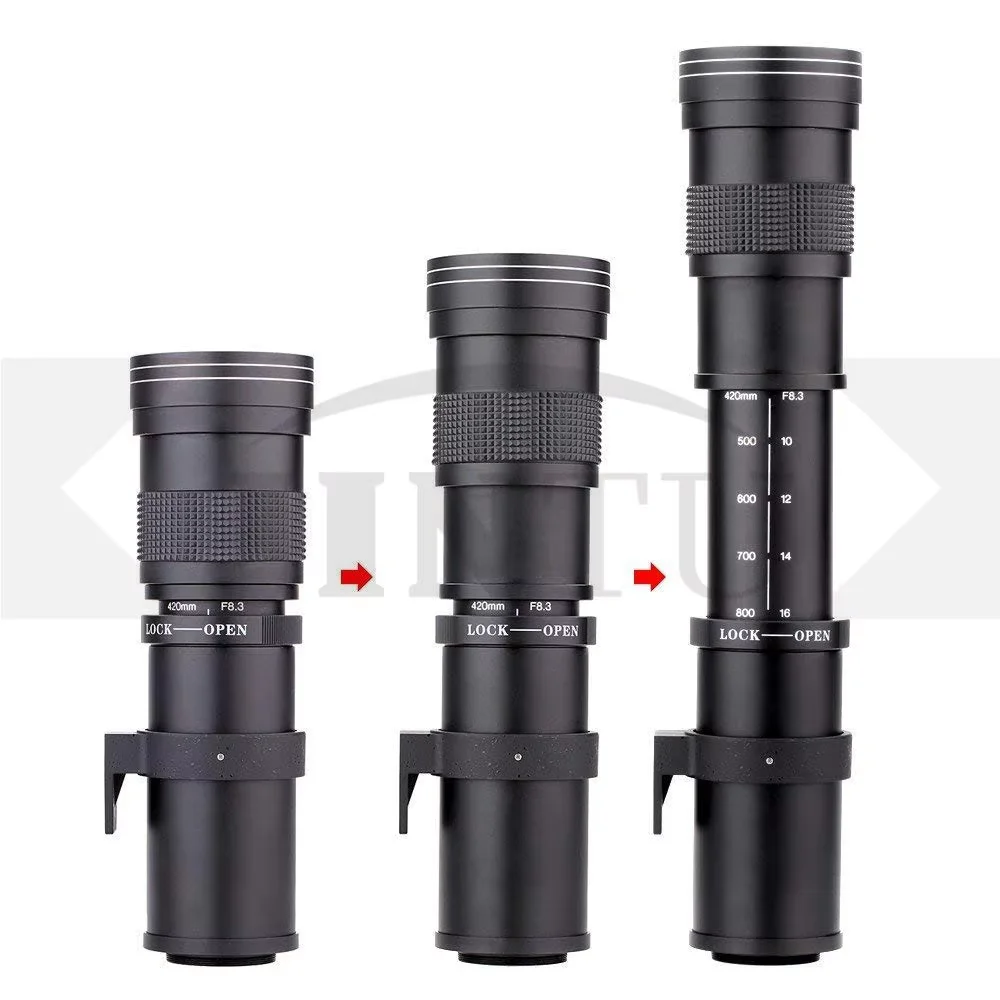 Фото Суперручной телеобъектив JINTU 420-1600 мм f/8,3 для беззеркальной камеры SONY A58 NEX-3NL A7 A7R A6000 A6500 HX300 RX100II HX50 №4