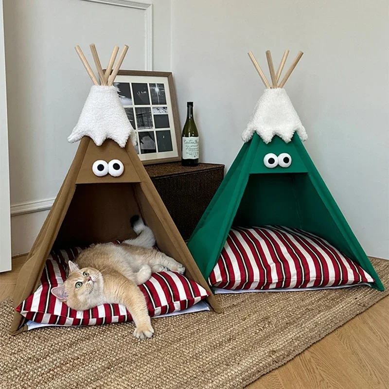 Палатка-типи для домашних животных с подушкой кровать щенка кота кролика