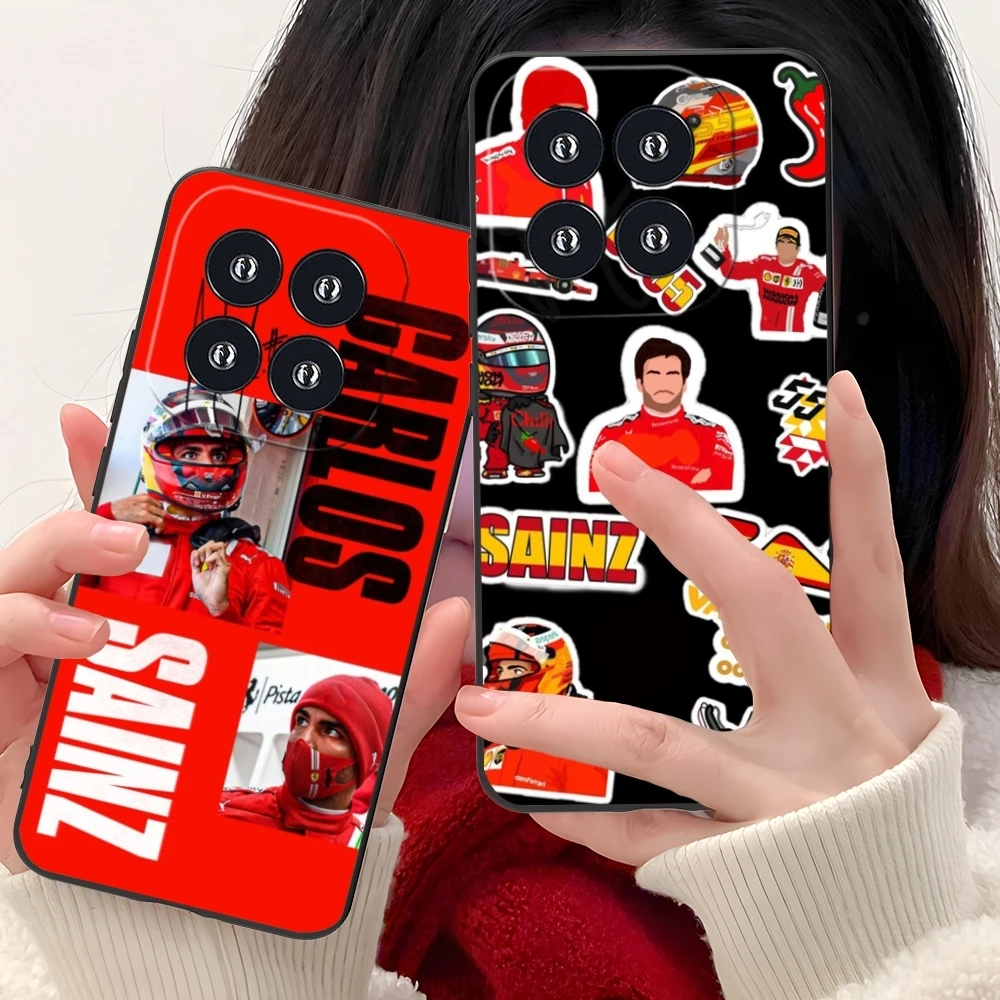 F1 Carlos Sainz Mobile Cell Phone Case for Xiaomi 14 13 12 11 10 9 T Ultra Lite Pro S SE X 5G Black Soft Cover Shell