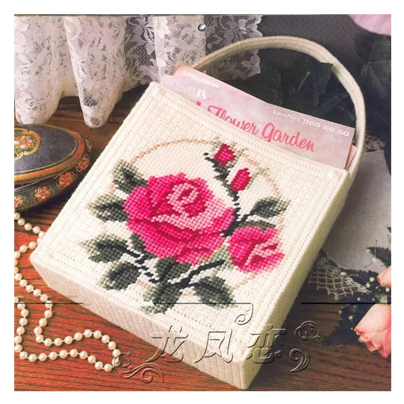 

23cm x 7cm x 31cm roses embroidery kit DIY handmade craft set Crocheting knitting needlework supplie