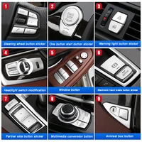chrome abs car interior buttons sequins decoration cover trim decals for bmw 5 series f10 f18 520 525 528 530 2011 17 car decora