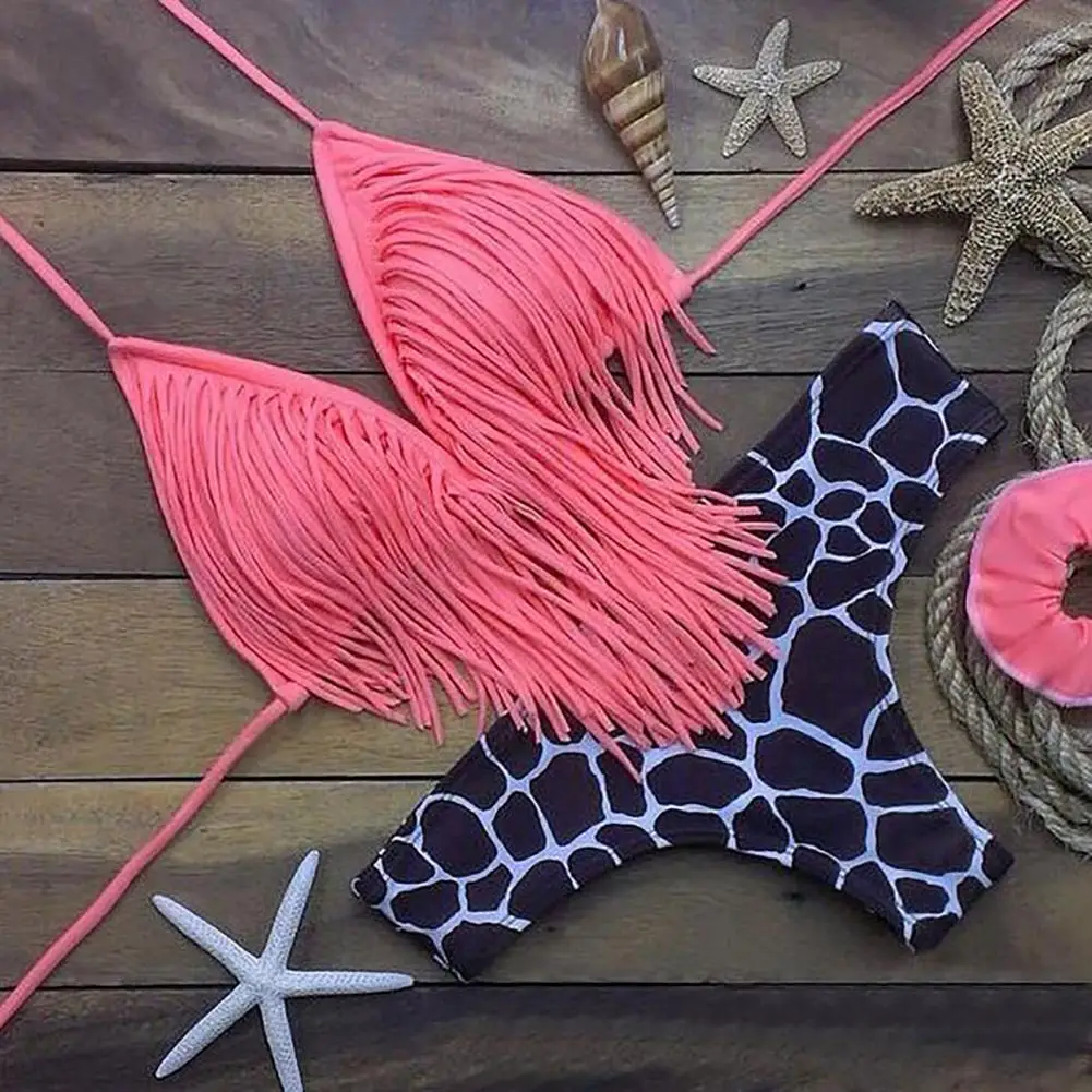 

2 Pcs/Set Bathing Suit Straps Swimwear Set Eye-catching Summer Swimwear Set