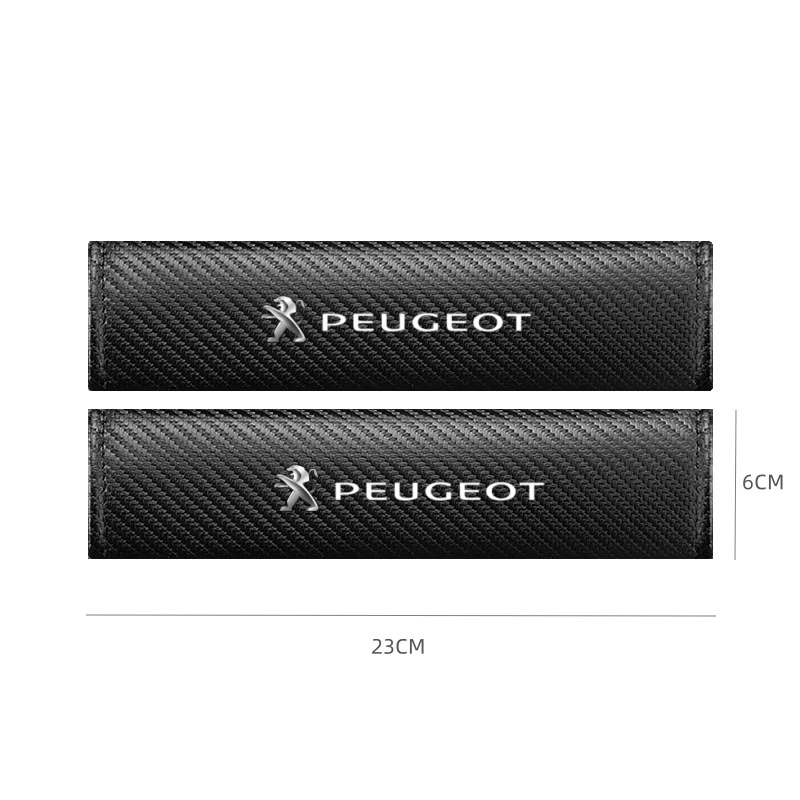 

2 шт. для Peugeot 307 206 308 107 207 301 208 407 508 406 3008 607 408 автомобильный ремень безопасности из углеродного волокна, чехлы на ремни безопасности