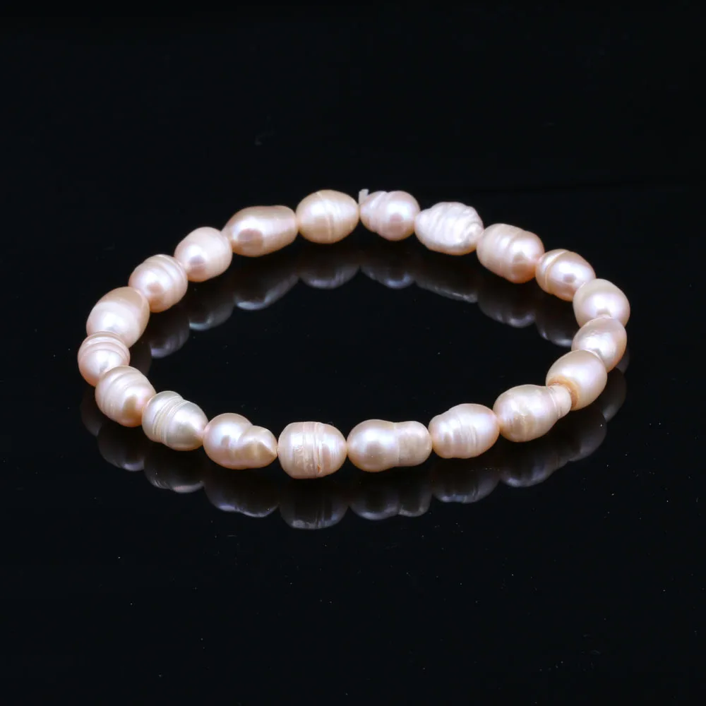 Оптовая продажа жемчужный браслет в форме риса пресноводное культивирование