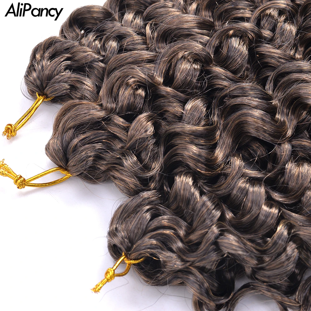 Wavy Strands Crochet Braid Hair10 14  18 inch Synthetic Ombre Wavy Curls Afro Curls Hair For Women Kids Low Tempreture Deep Wave images - 6