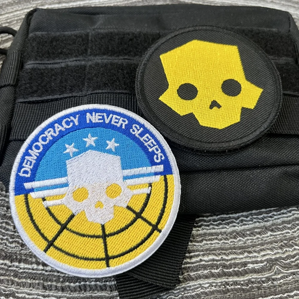 Тактические наклейки с вышивкой в виде демократии черепа Ада дайвинга