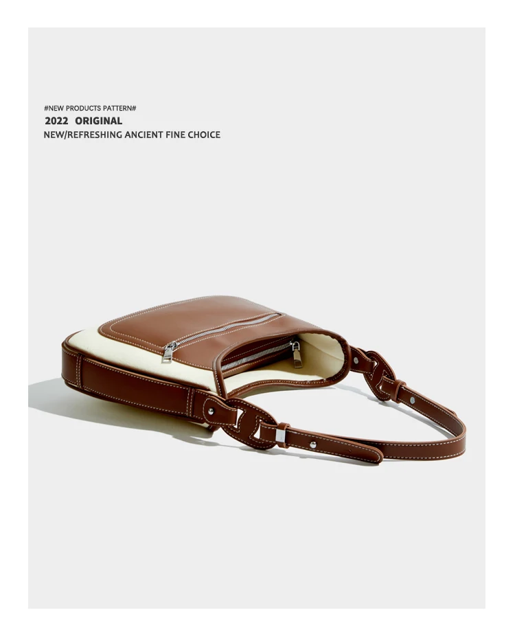 Elmsk 2022 Fashion Color Contrast Casual Messenger Bag Women Single Shoulder Leather Bag