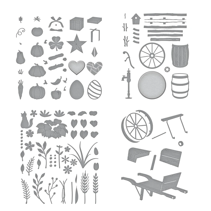 

Country Road Series New 2023 Cutting Dies Seasonal Décor Rustic Garden Scrapbooking Paper Making Frame Card Craft