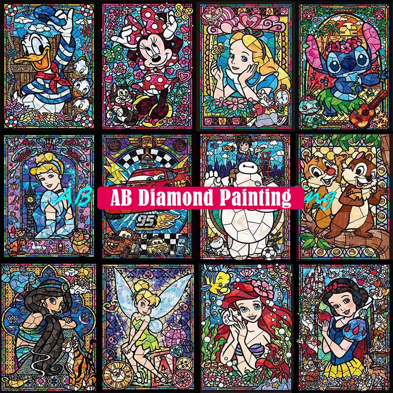 

Алмазная живопись Disney AB, набор мультяшных персонажей, хобби, искусство, 5D «сделай сам», полноразмерная сказочная принцесса, квадратная круг...