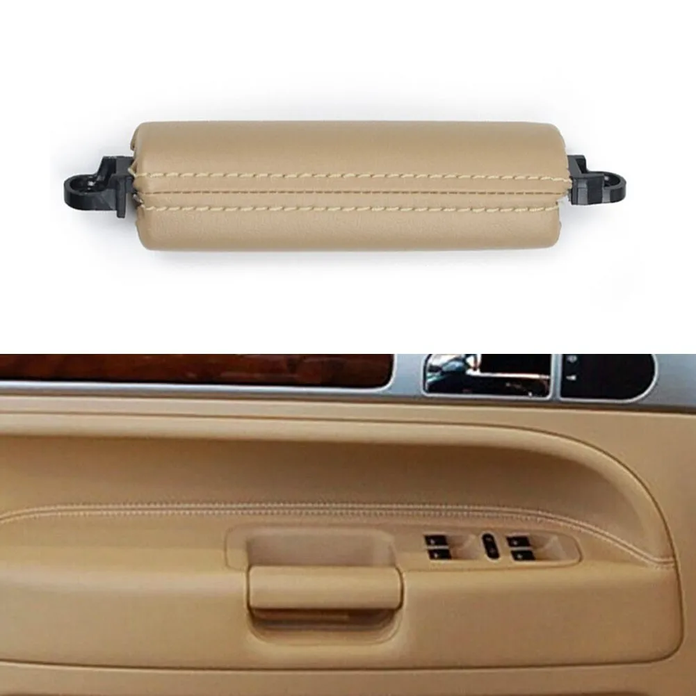 

For Touareg 2003-2010 Beige Left Hand Interior DoorDriver Leather Pull Handle High Quality Car Leather Handle