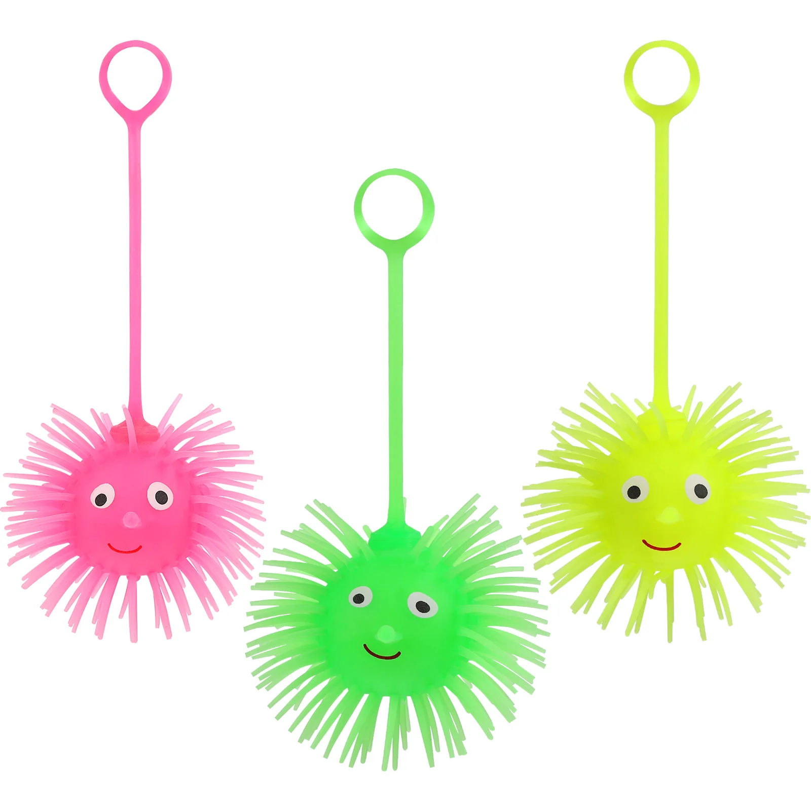 

LED Puffer Balls, 5pcs Glowing Puffer Balls with Hanging Loop Flashing Puffer Light Puffer Toys for Goodie Bags, Camera