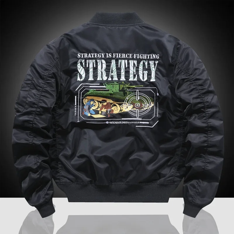 Мужская повседневная куртка с вышивкой стильная Осенняя коллекция Ma-1