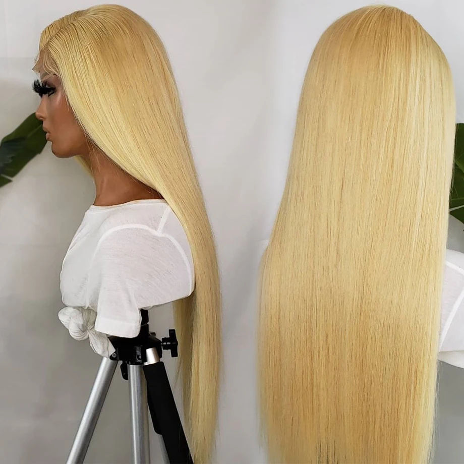 30 Inch Straight Human Hair Wig Brazilian Colored Human Hair Wigs For Women Pre Plucked Hd Transparent 613 Honey Blonde Wigs