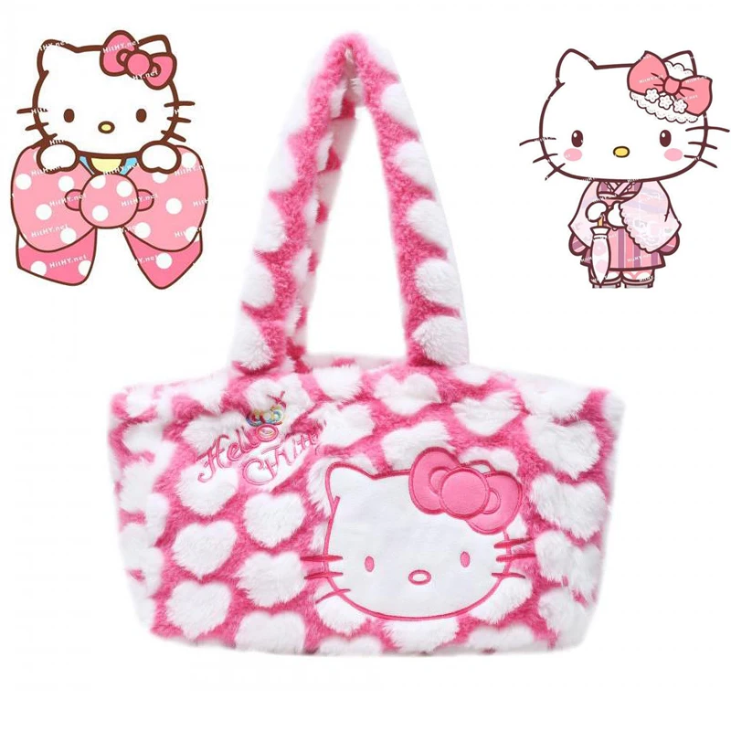 

40 см Sanrios, новинка, милая мультяшная плюшевая Сумка Kitty Kawaii, плюшевая сумка через плечо, плюшевая сумка