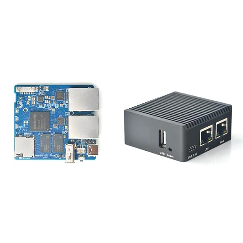 Nanopi R2C Plus Router Rockchip RK3328 1GB DDR4 RAM+8GB EMMC Dual Gigabit Ethernet Port R2C Plus Mini Router