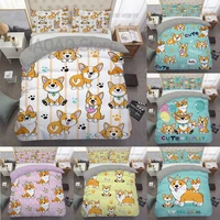 cartoon dog bed sets duvet cover puppy bedding set with pillowcase pet animal comforter sets cute bed set home textiles