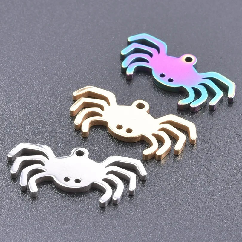 

WZNB 5Pcs Stainless Steel Charms Crab Charms Ocean Animal Pendant For Jewelry Making DIY Keychain Necklace Accessories Wholesale