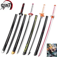 104cm demon slayer wooden sword 11 sunwheel knife tanjirou katana bamboo anime weapon model kids toys cosplay prop boy gift