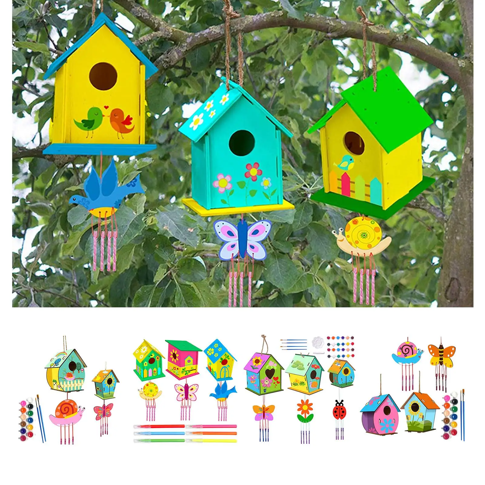 

Набор деревянных птичьих домиков «сделай сам» для сборки необработанных крашеных деревянных птичьих домиков