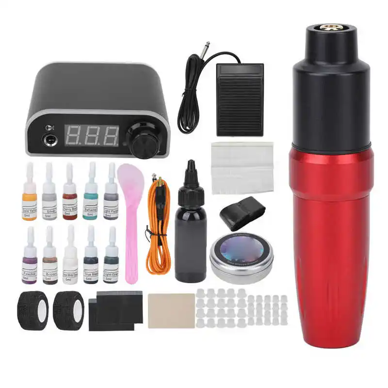 

Tattoo Machine Pen Kit Tattoo Machine Set Sturdy Adjustable Fatigue Proof for Studio for Beginners