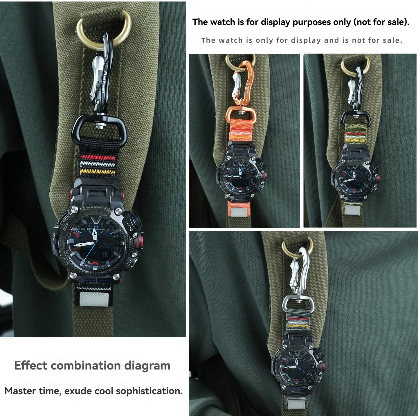 Фото Подходит для серии Casio G-SHOCK GR-B200, специальный карабин для ключей, нейлоновый ремешок для часов, аксессуары для замены ремешка. №3