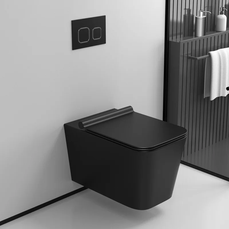 

Wall mounted toilet, wall row, wall mounted toilet, black wall mounted toilet, same floor drainage, wall concealed water tank