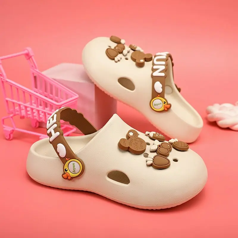 

Children Sandals Boys Girls Clogs Summer Cartoon Cave Hole Beach Sports Sandal Shoes for Kids Soft Cute Slippers Garden Shoes
