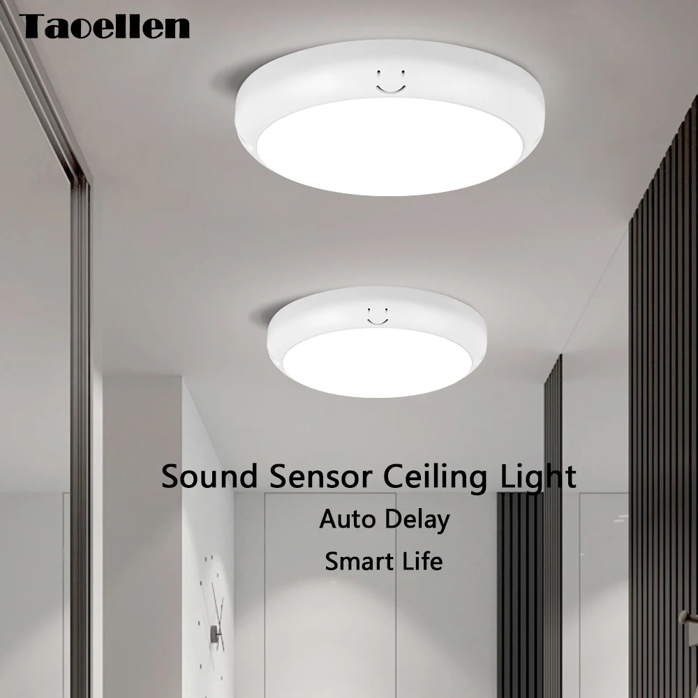 

Sound Sensing 12W Ceiling Light Led Smart Chandelier Auto Delay 6500K White Lights Hallways Stairways Induction Ceil Lamp 2023