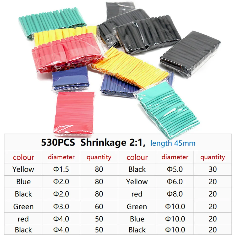 

Heat-shrink Tubing Thermoresistant Tube heat shrink tubing kit Heat shrink tube Assorted diy insulation for wires shrink wrap