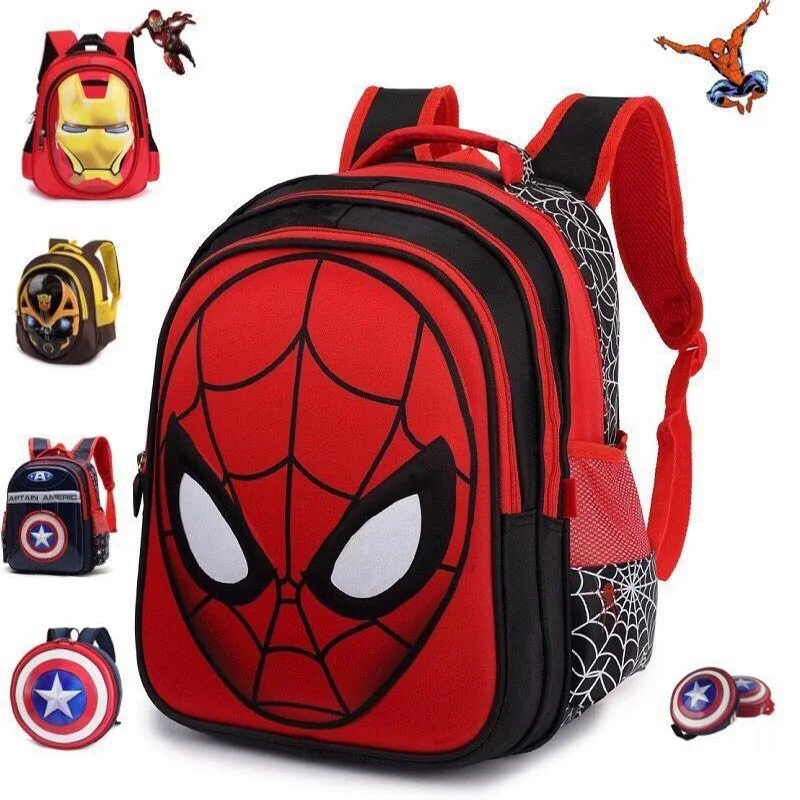 

Disney Children's Schoolbag Captain America Teen Girl Schoolbag Iron Man Bumblebee Pattern Marvel Hero Schoolbag Boy Gift