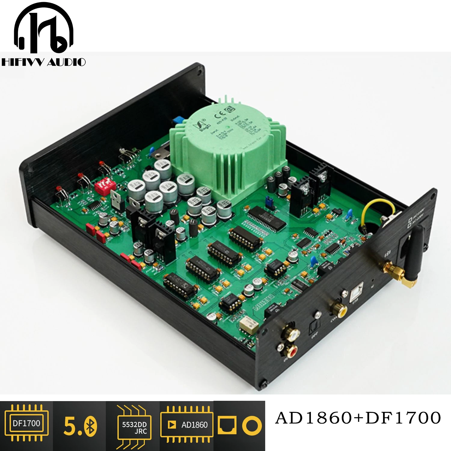 Bluetooth 5.0 PCM56 AD1860 DF1700 Audio Decoder DAC For HiFi Home Amplifier System With USB Fiber Optic And Coaxial Input