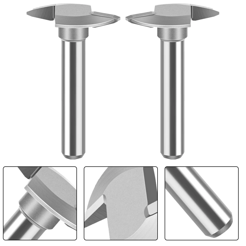 2 шт. 6 мм 1/4 дюйма Т-образный паз косые фрезы с плоским дном для