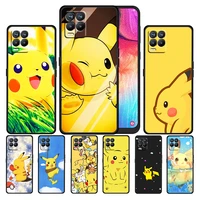 cute pikachu cartoon for oppo gt master find x5 x3 realme 9 8 6 c3 c21y pro lite a53s a5 a9 2020 black phone case cover capa