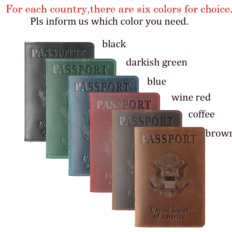 Genuine Leather Passport Cover Case with Card Slots Travel Tickets Organizer for Men Women Cowhide Slim Passport Holder