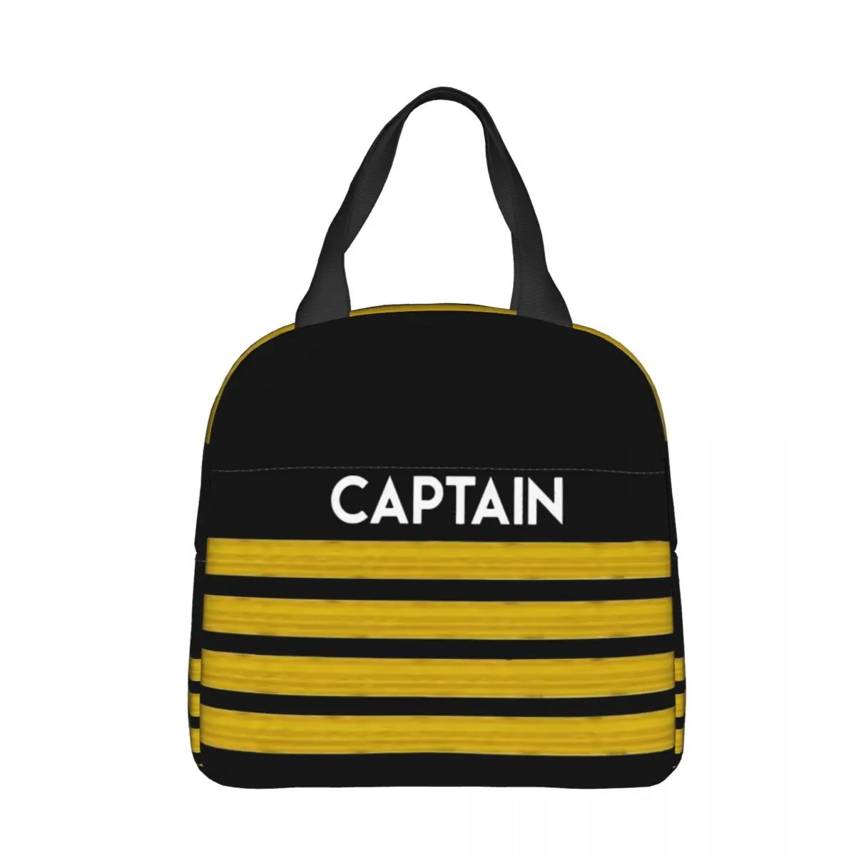 

Captain Stripes Lunch Bag box Airplane Pilot Children Aluminum Bag Foil Portable Lunchbox