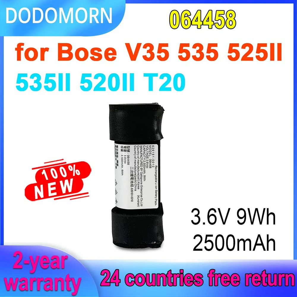 Аккумулятор DODOMORN 3,6 В 9 Вт/ч 2500 мАч 064458 для BOSE V35 535 520II 525II 535II T20, Bluetooth-динамик 064454 626161-0010 Аккумулятор DODOMORN 3,6 В 9 Вт/ч 2500 мАч 064458 для BOSE V35 535 520II 525II 535II T20, Bluetooth-динамик 064454 626161-0010