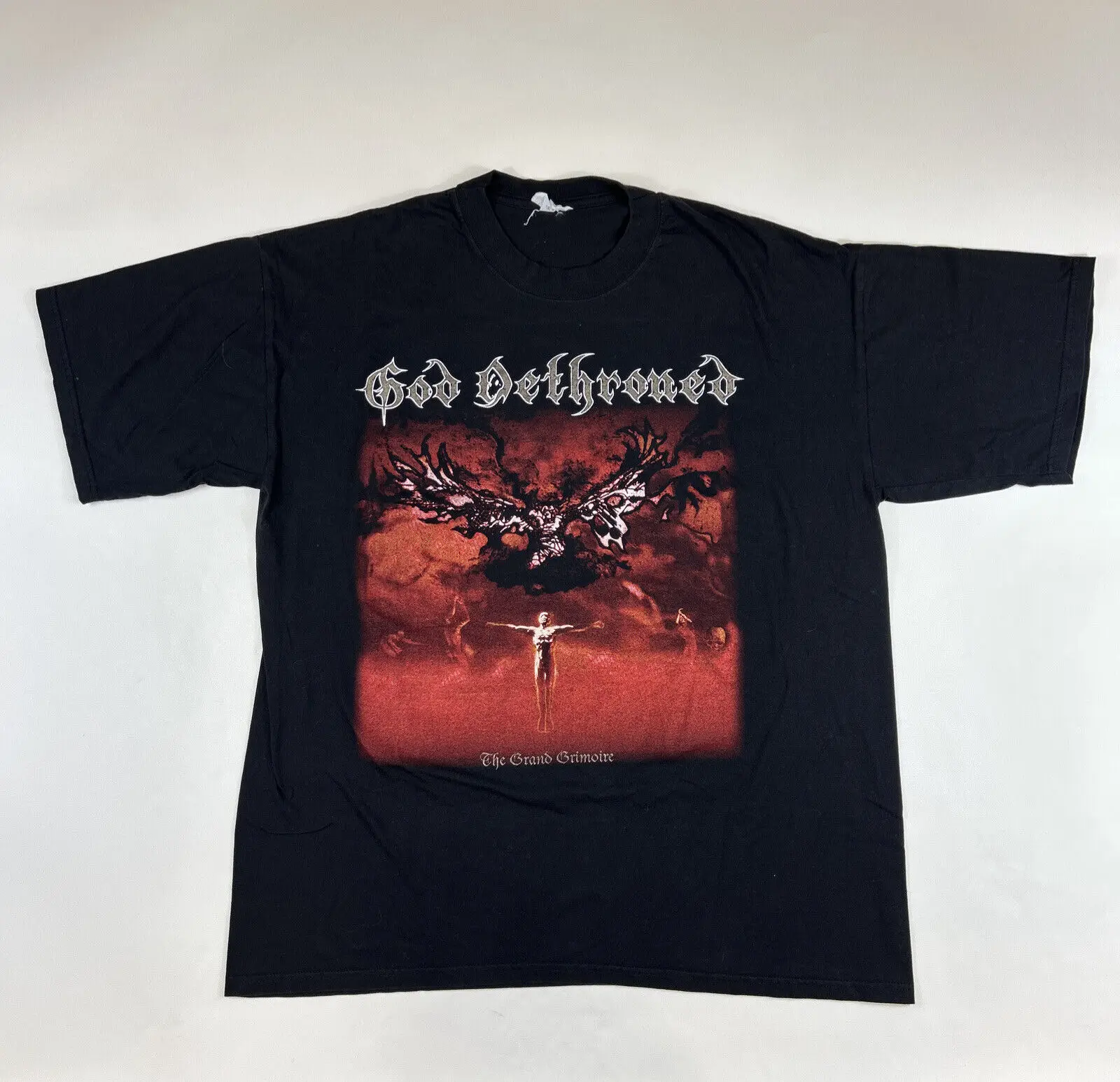 Винтажная футболка с изображением бога большой Гримуар размер Xl