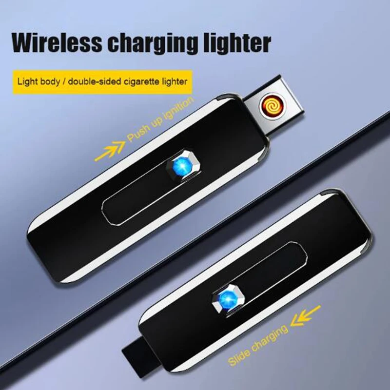 

Portable Electric Lighter USB Rechargeable Windproof Smoking Accessories Tools Multicolor Lighters Ultra-thin Men Gift New