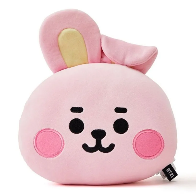 Фото Подушка в форме лица BT21: Милая, модная, мультяшная, персонализированная, креативная автомобильная подушка-подголовник, игрушка-кукла, подарок на день рождения для друзей №5