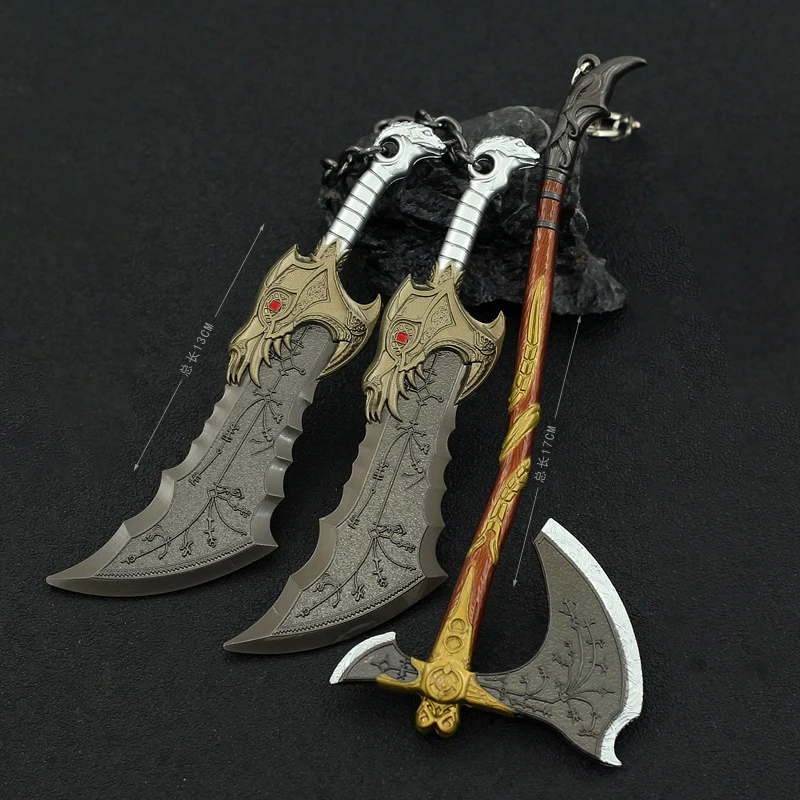 

God of War Weapon Kratos Leviathan Axe blades of chaos Game Weapon Metal Katana Sword Toy Weapons Keychain Toys for Kids