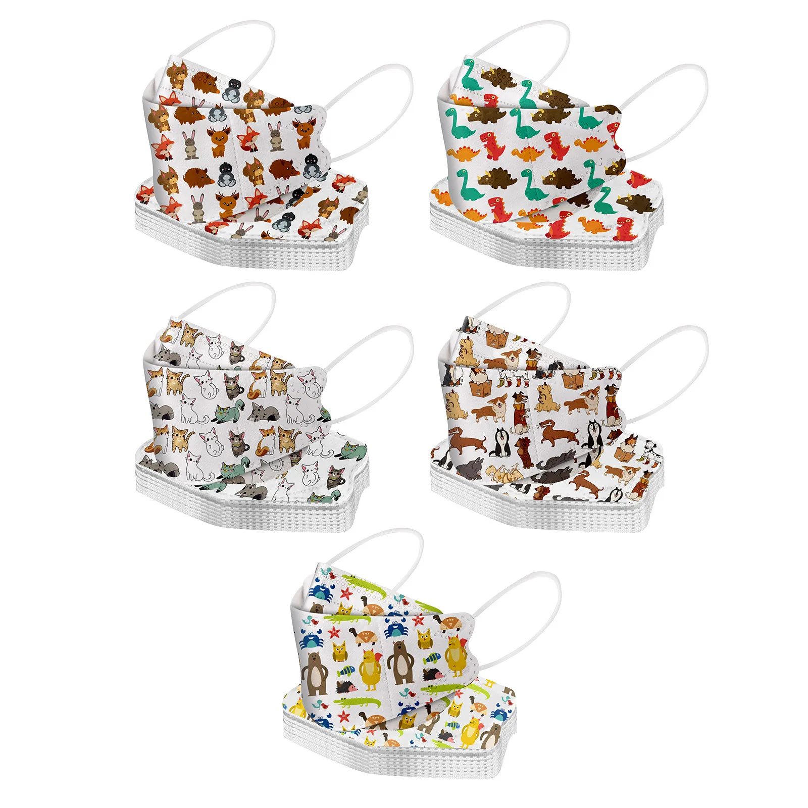 10 шт. одноразовые маски для лица в форме рыбы с мультяшным дизайном |