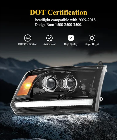 1 шт. полный комплект светодиодных фар для 2009-2018 Dodge Ram 1500 2500 3500 последовательный указатель поворота и фары DRL