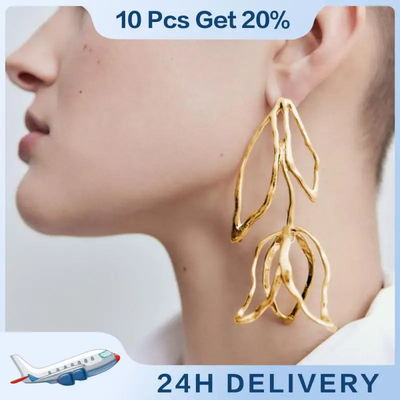 

Fashion Metal Alloy Drop Earrings Women's Gothic Punk Metal Geometry Statement Dangle Earings Leaf Stud Earrings Jewelry