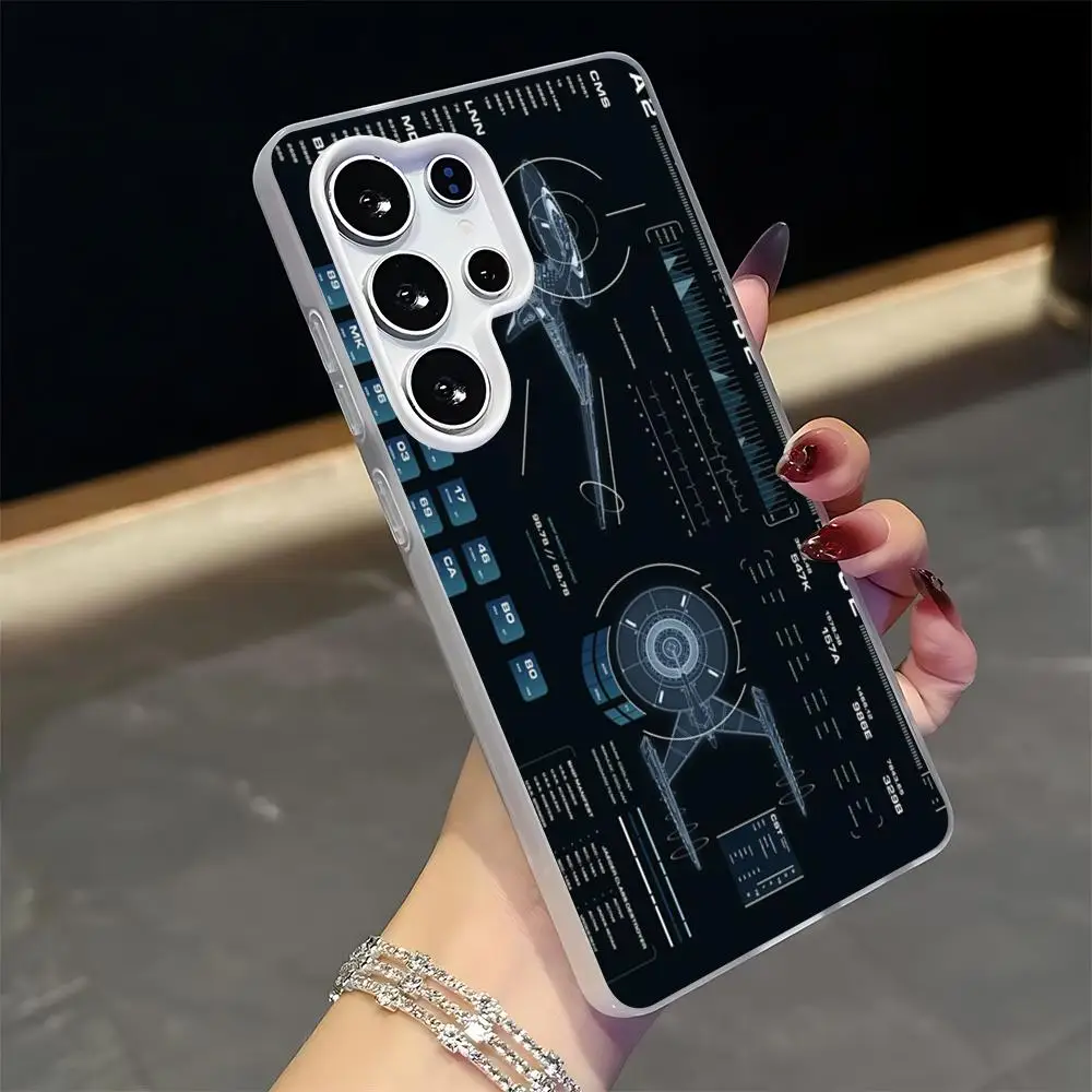 Фото Модный чехол для телефона Samsung S26 S25 S24 S23 S22 S21 FE Plus Ultra Black 2-в-1 из силикона с эффектом желе, дизайн «Звездный путь» №4