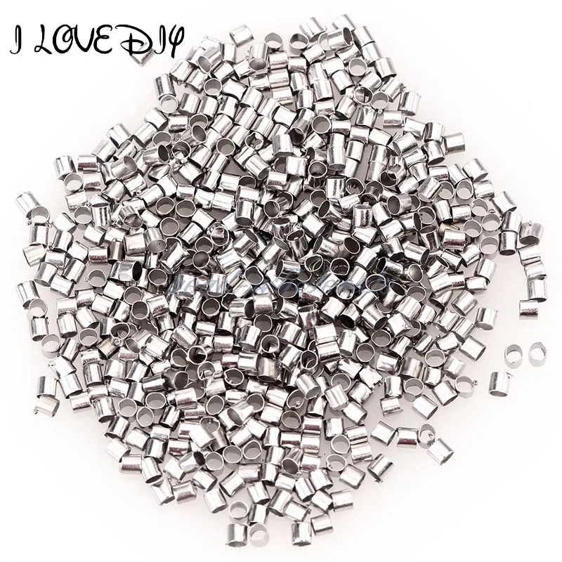 

ILOVEDIY Metal Tube Crimp End Beads Caps Silver Gold Black Bronze Tone For Bracelet Necklace DIY Wholesale Jewelry Making