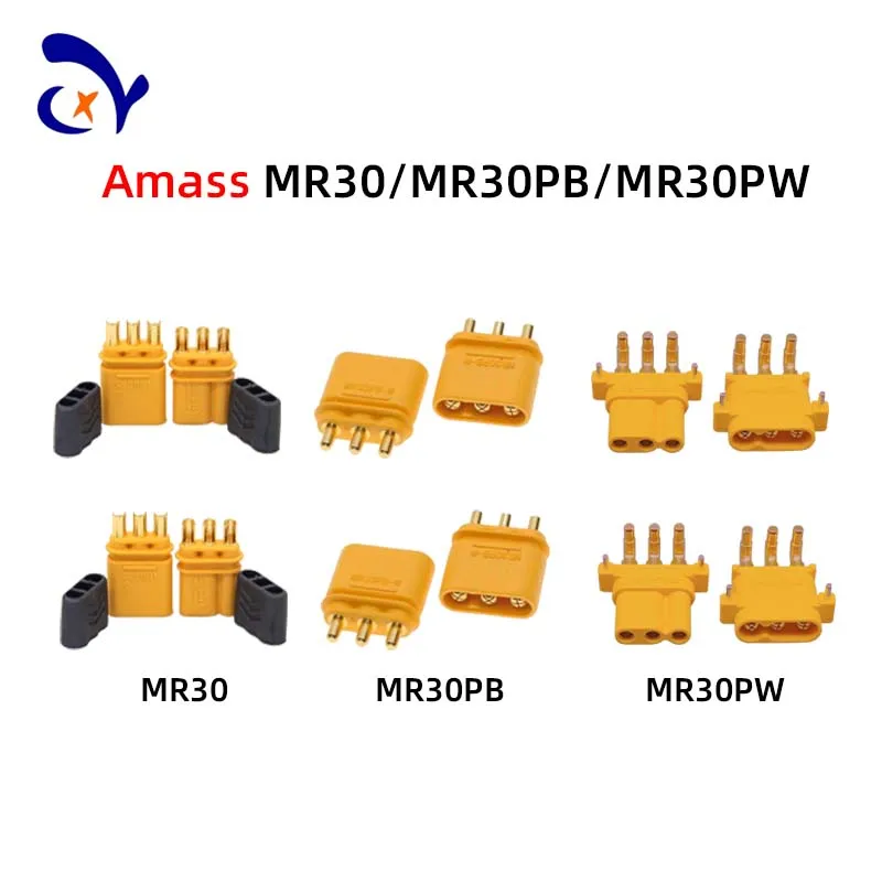 1 пара Amass MR30 MR30PB MR30PW, трехосевой штекер, соединитель, печатные платы